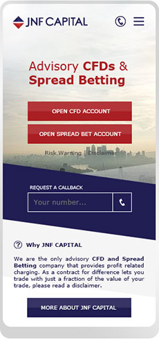 Mobile website designer for financial